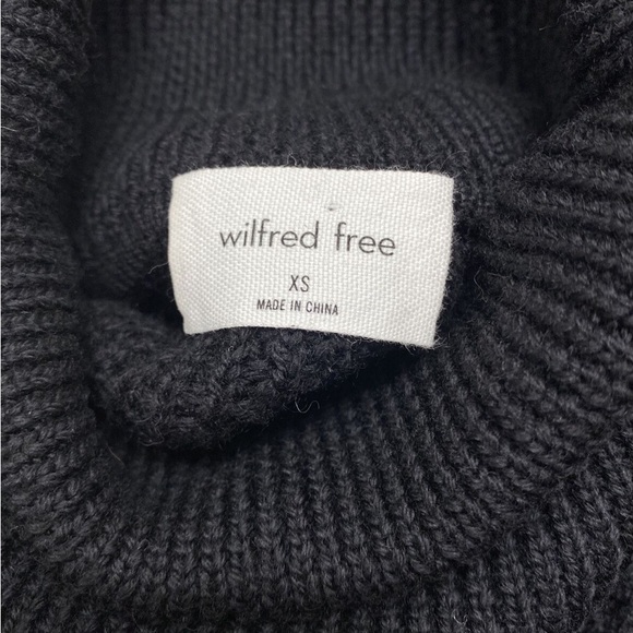 Aritzia Wilfred Free Montpellier Sweater Dress Black Merino Wool Turtleneck XS - Picture 7 of 8